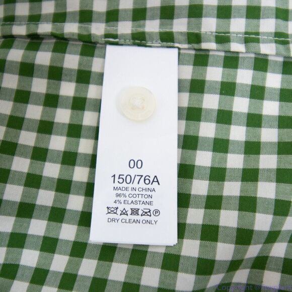 NWT kate spade mini gingham button-front shirt, Green & White - Picture 16 of 16